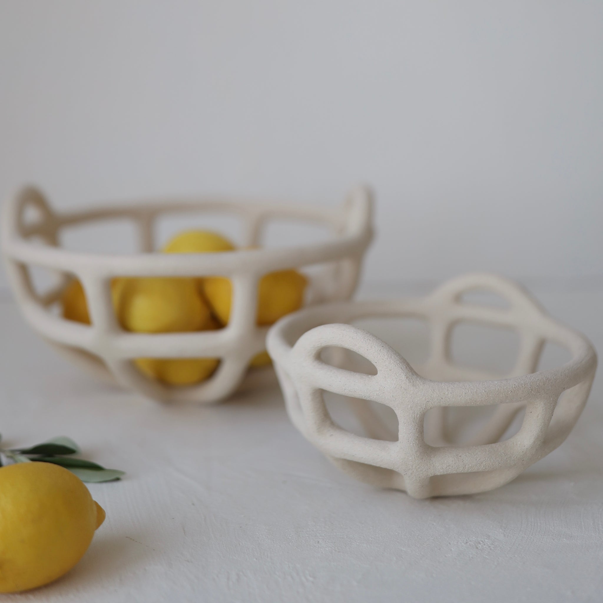 Ceramic Basket | Beige • S